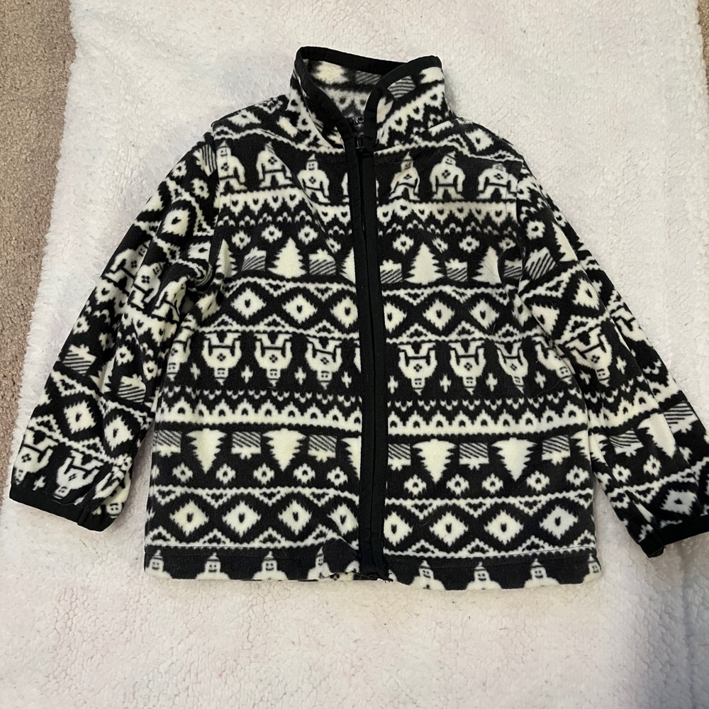 OshKosh B'gosh gray and White Patterned fleece Jacket